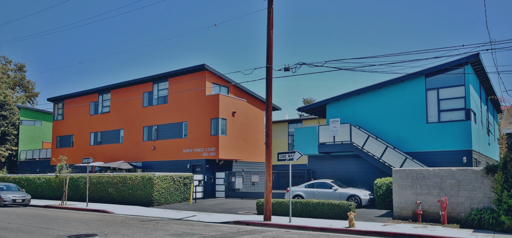 Small apartment buildings.