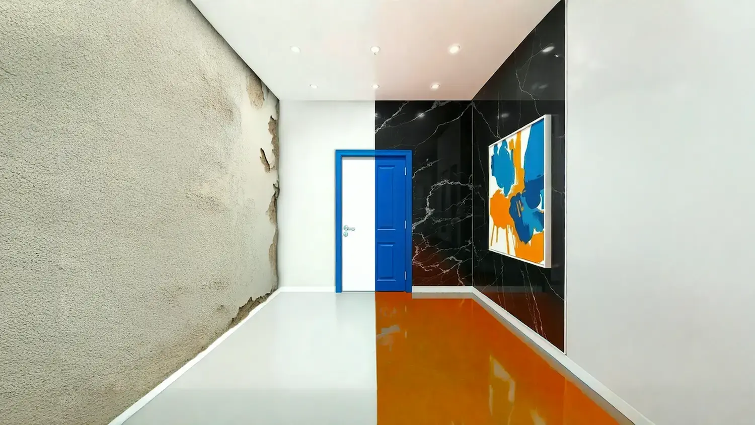 efore-and-after view of a home renovation, illustrating property upgrades often funded by fix and flip loans.